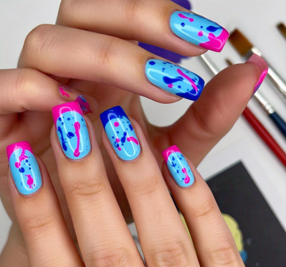 neon french tips