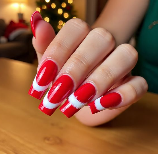 Red & Green Christmas Nails