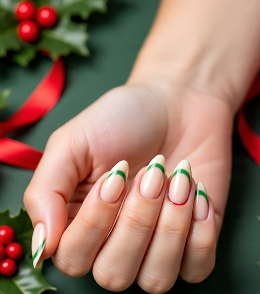 Red & Green Christmas Nails
