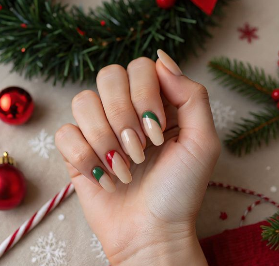 Red & Green Christmas Nailse