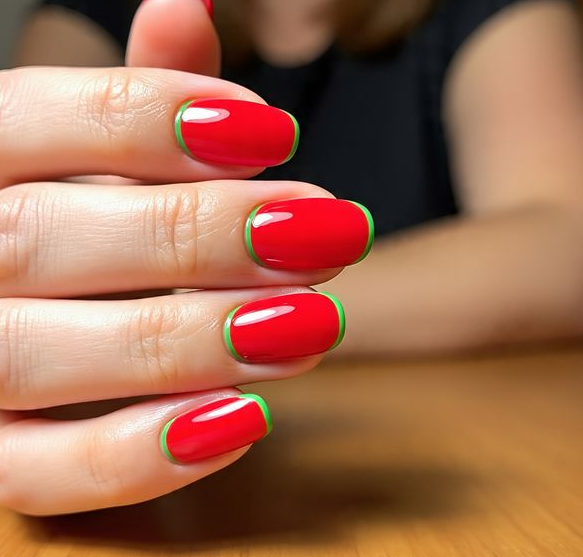 Red & Green Christmas Nails