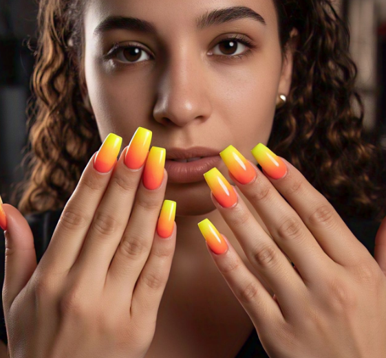neon french tips