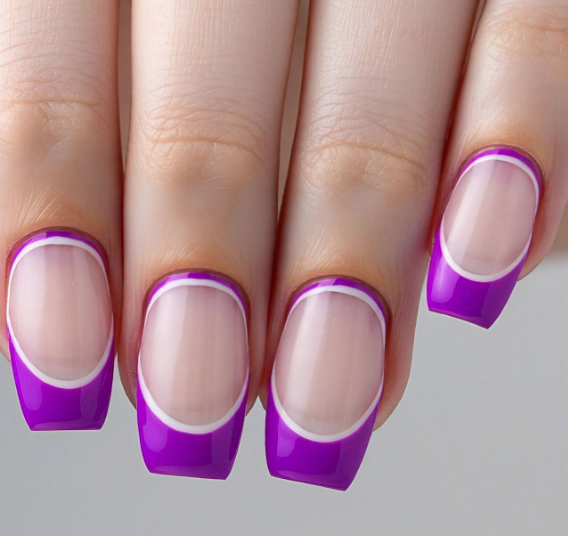 neon french tips