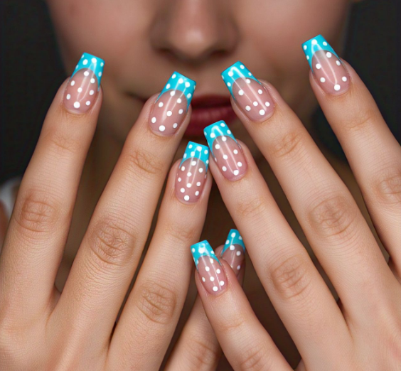 neon french tips