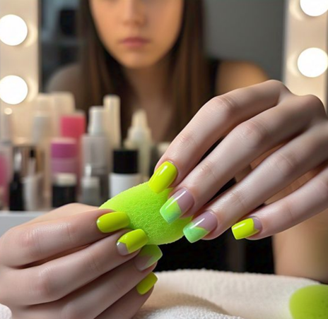 yellow neon nails