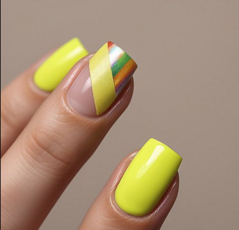 yellow neon nails