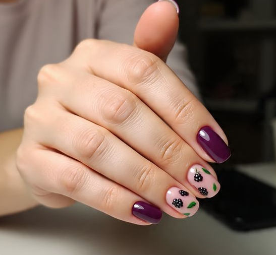 plum nail designs