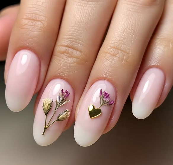 pink valentine’s nails