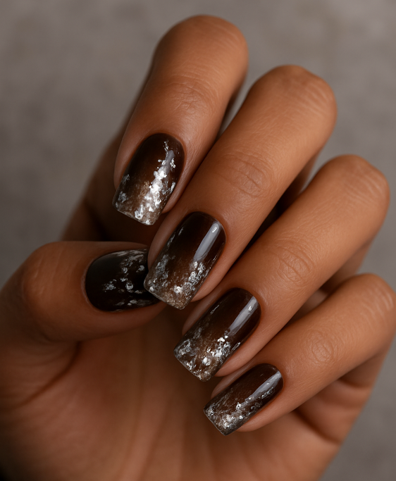 brown ombre nails