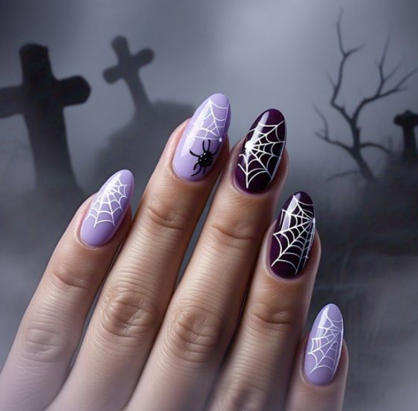 purple halloween nails
