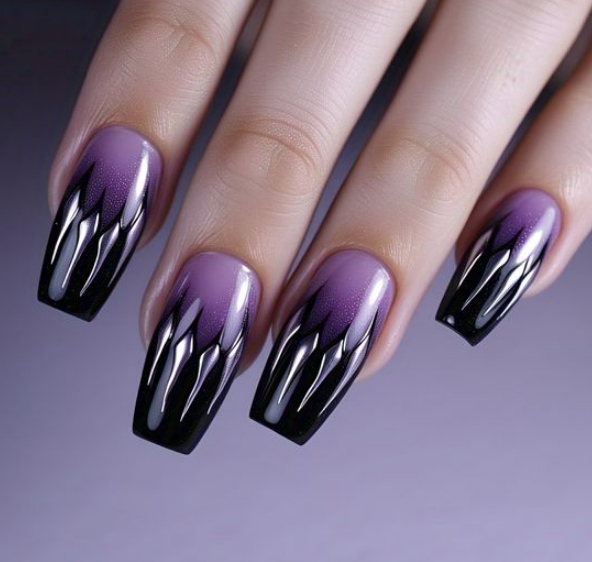 purple halloween nails