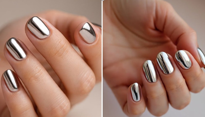short chrome nails