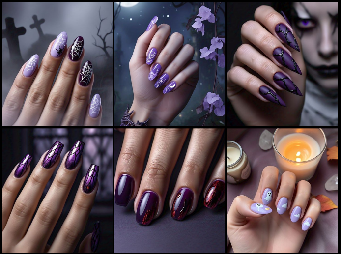 purple halloween nails