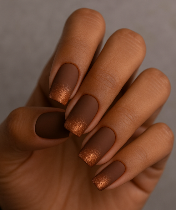 brown ombre nails