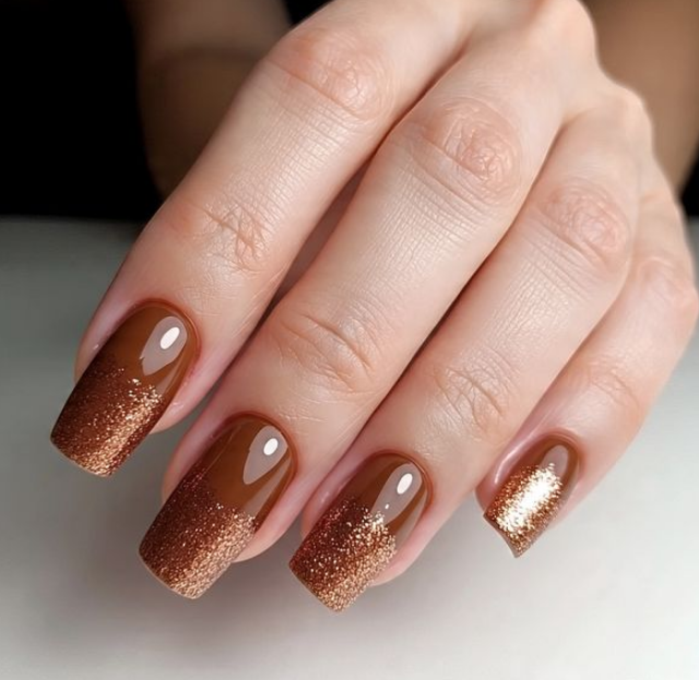brown ombre nails