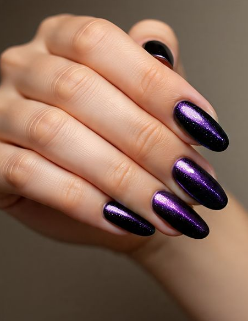 galaxy cat eye nails