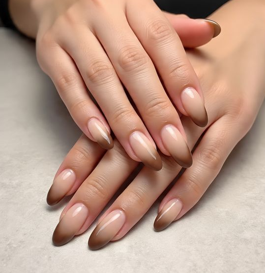 brown ombre nails