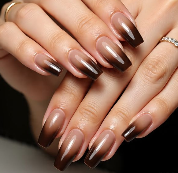 brown ombre nails