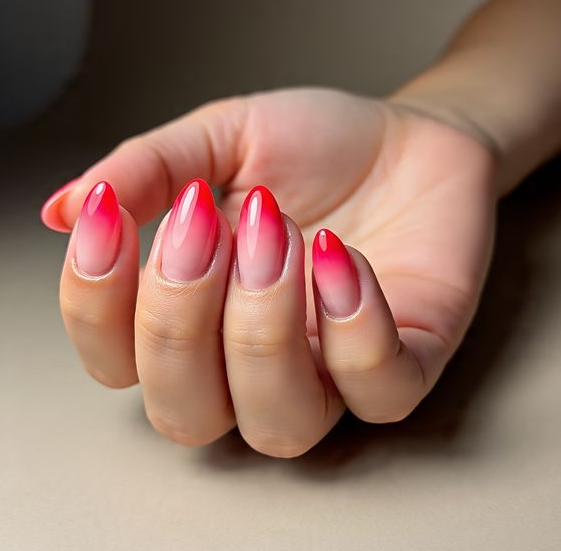 Red and Pink Nail