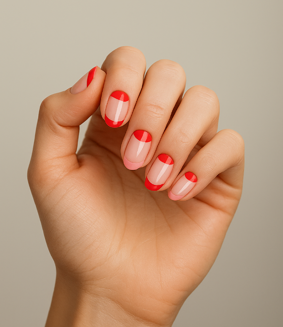 red and pink nails