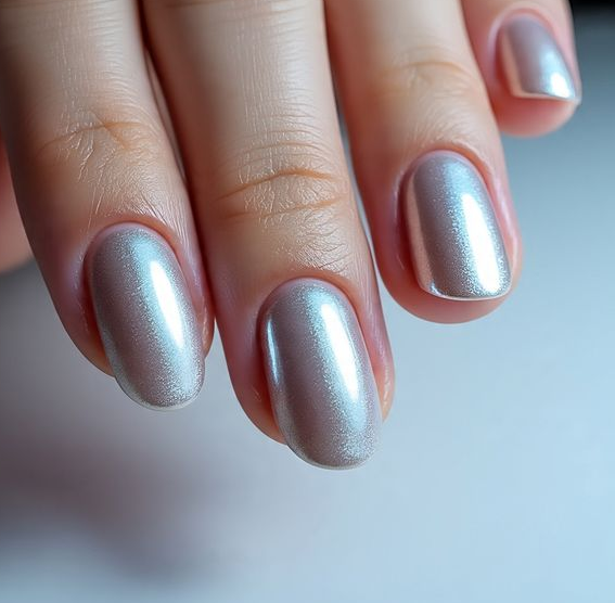 short chrome nails