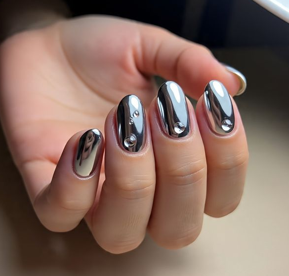 short chrome nails