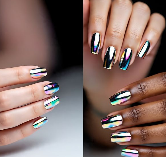 short chrome nails