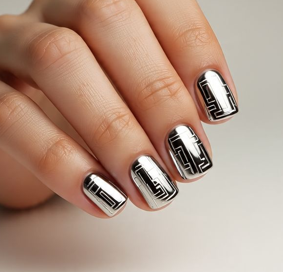 short chrome nails