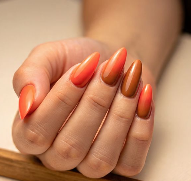 brown ombre nails