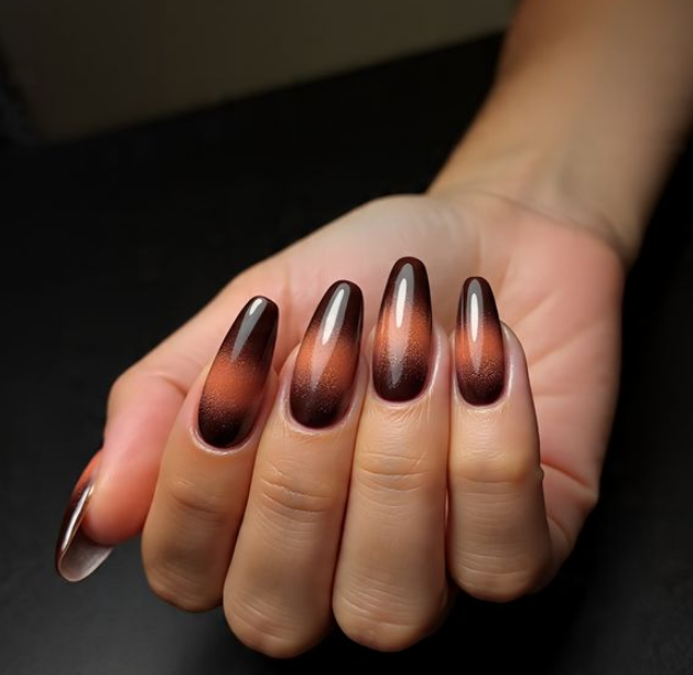 brown ombre nails