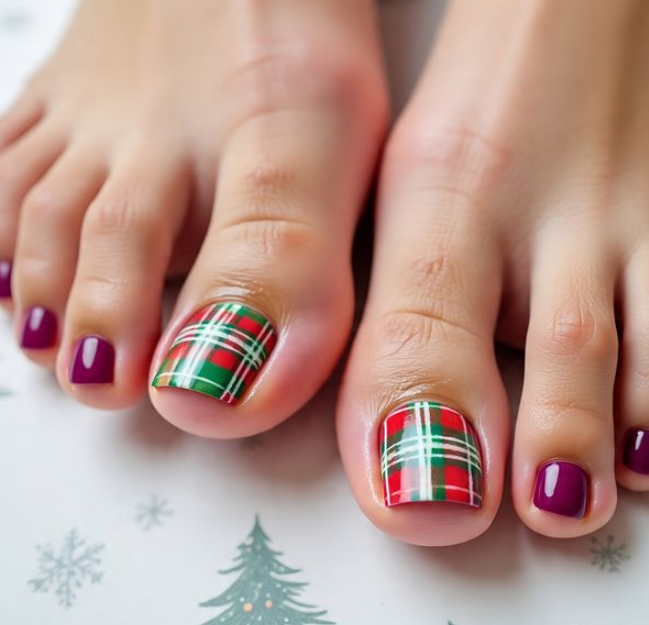 christmas toe nail designs