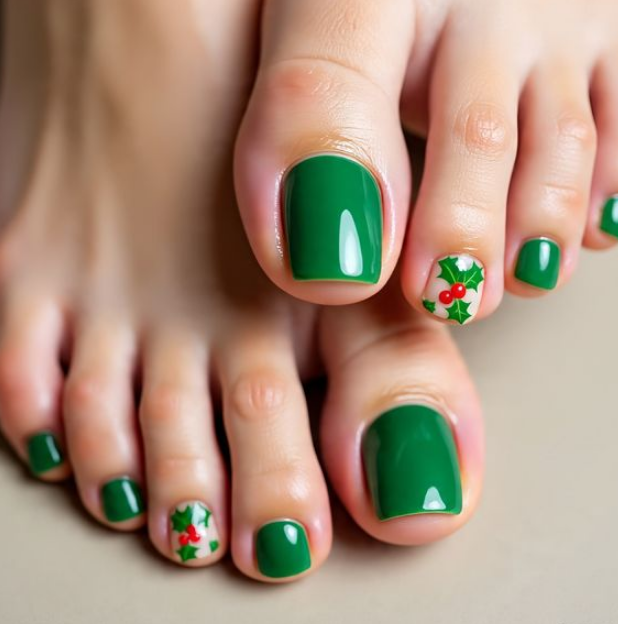 christmas toe nail designs