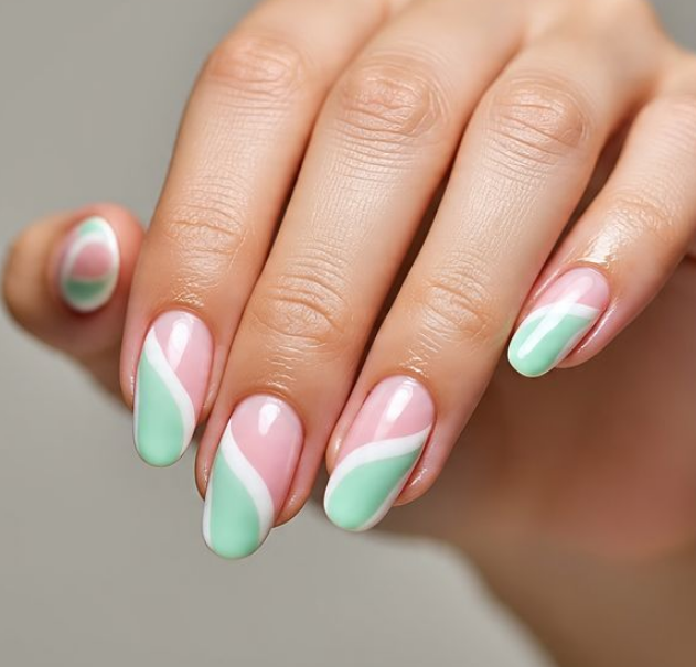 swirl art nails
