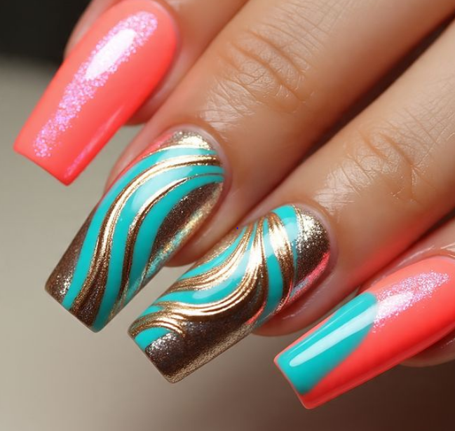 swirl art nails