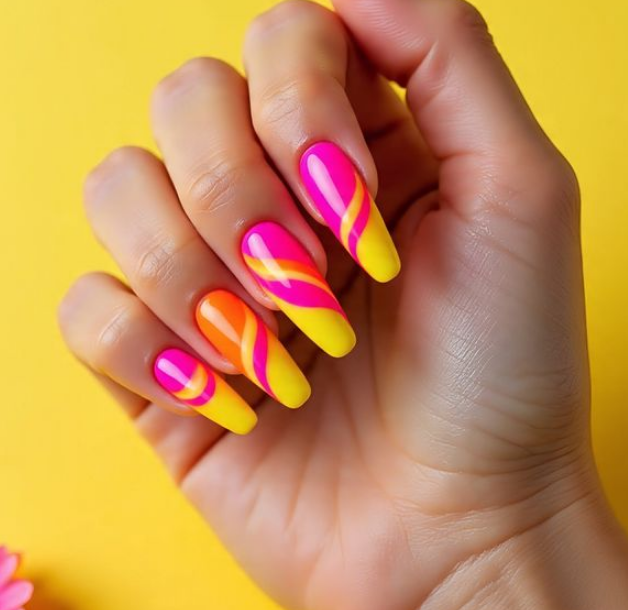 swirl art nails