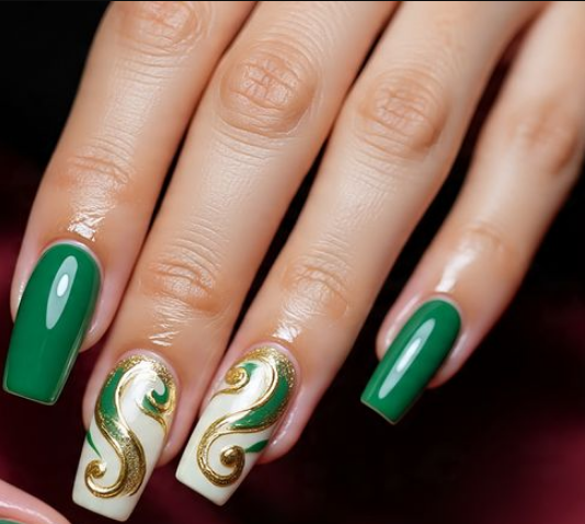 swirl art nails