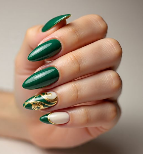 swirl art nails