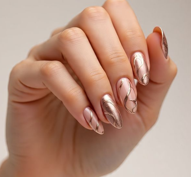 swirl art nails