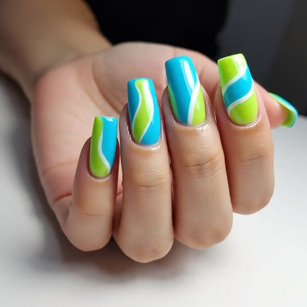 swirl art nails