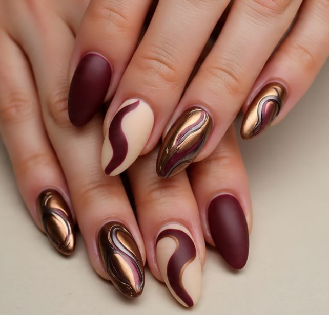 swirl art nails