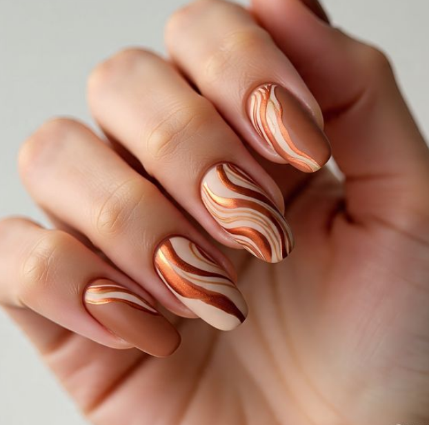 swirl art nails