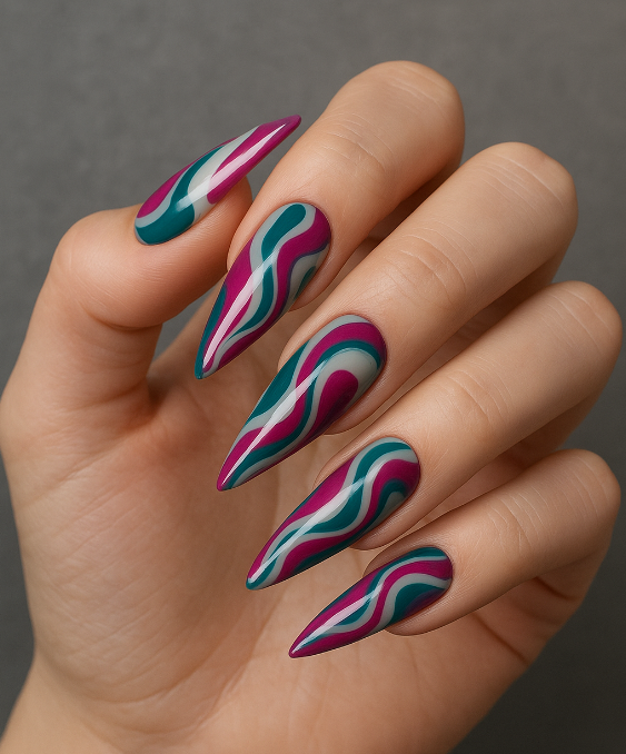 swirl art nails