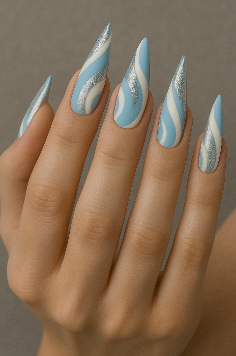 nail design with swirls