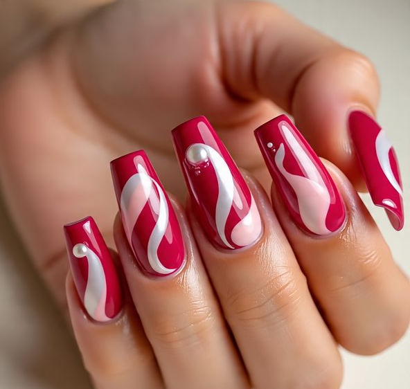 nail design with swirls