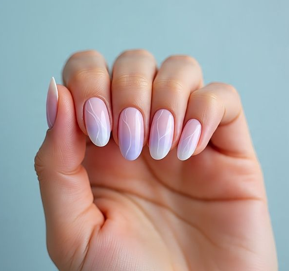 light purple nails with design