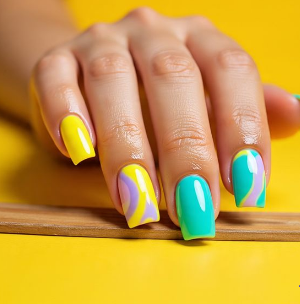 nail design with swirls
