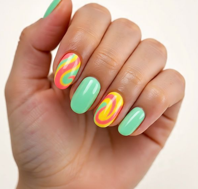 nail design with swirls