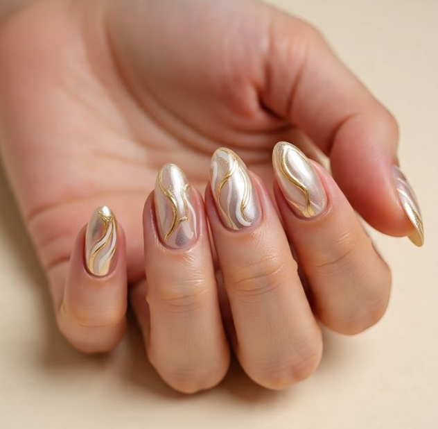 nail design with swirls