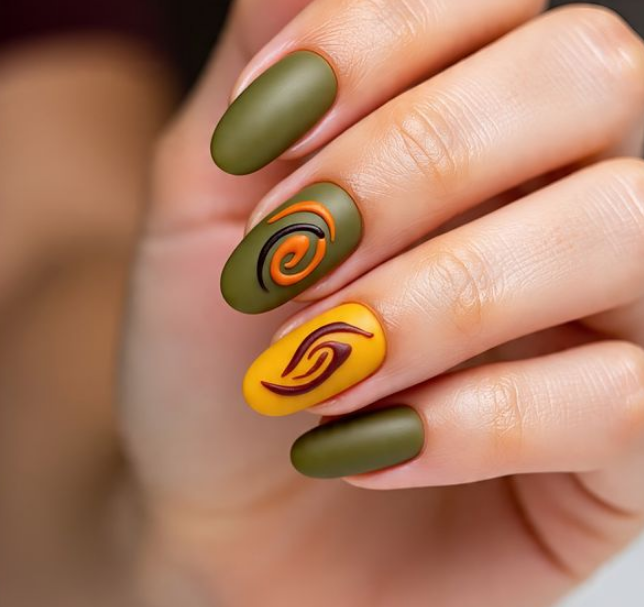 nail design with swirls