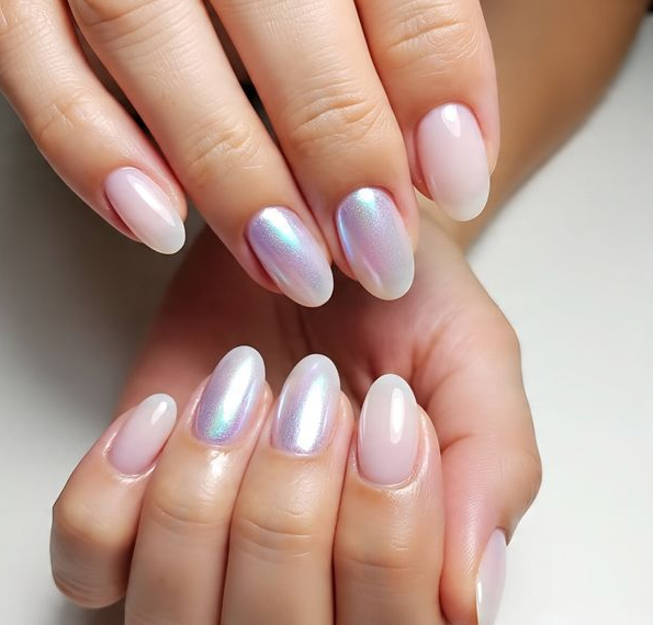 light purple nails with design